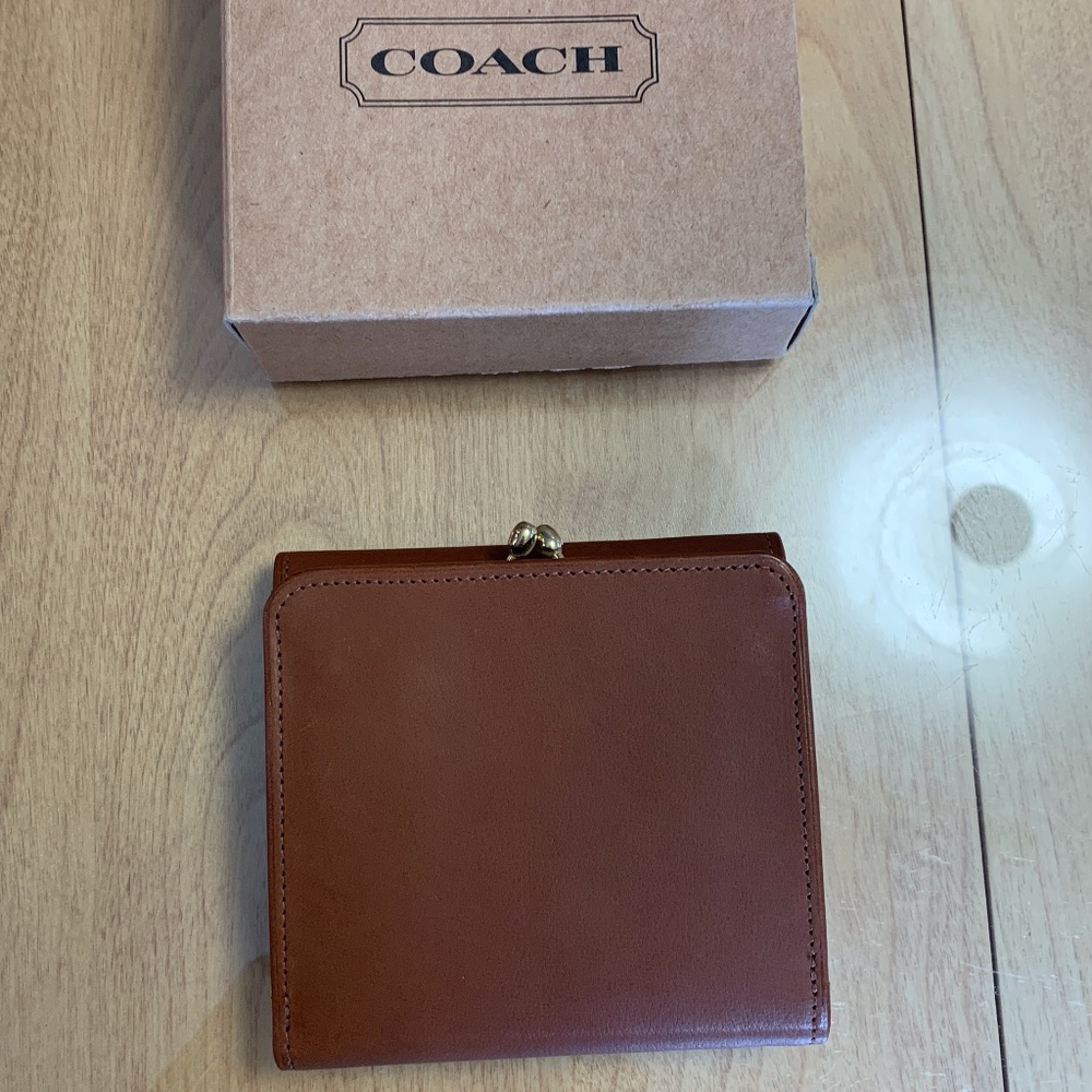 Brown Coach Leather Trifold Wallet